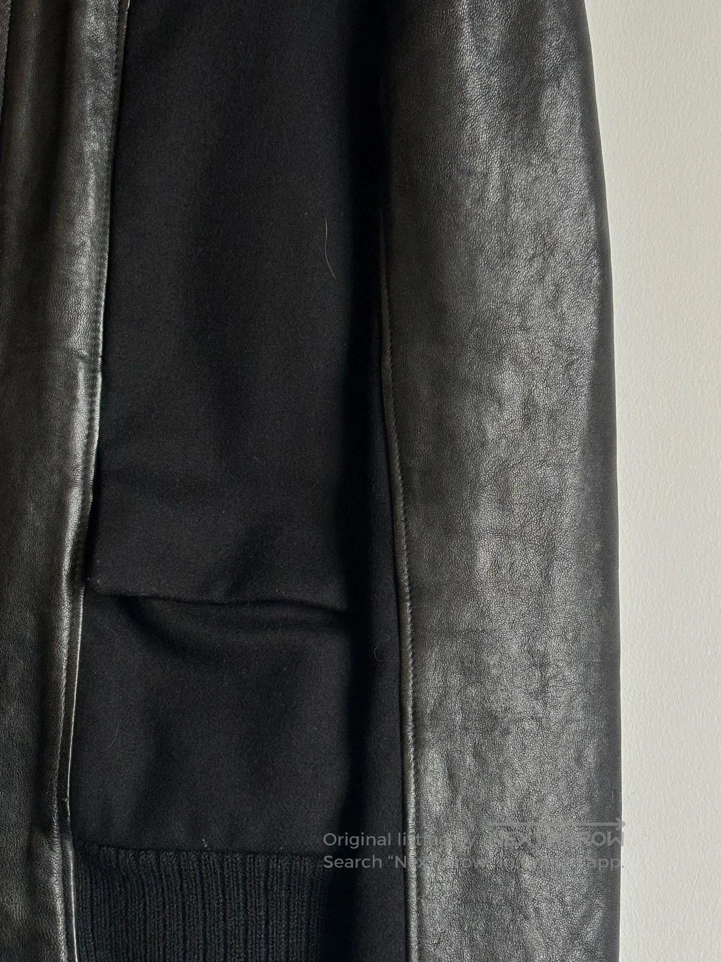 Maison Margiela Black Leather er Jacket with Ribbed Trim . Size US M / EU 48-50 / 2 - 4 Thumbnail