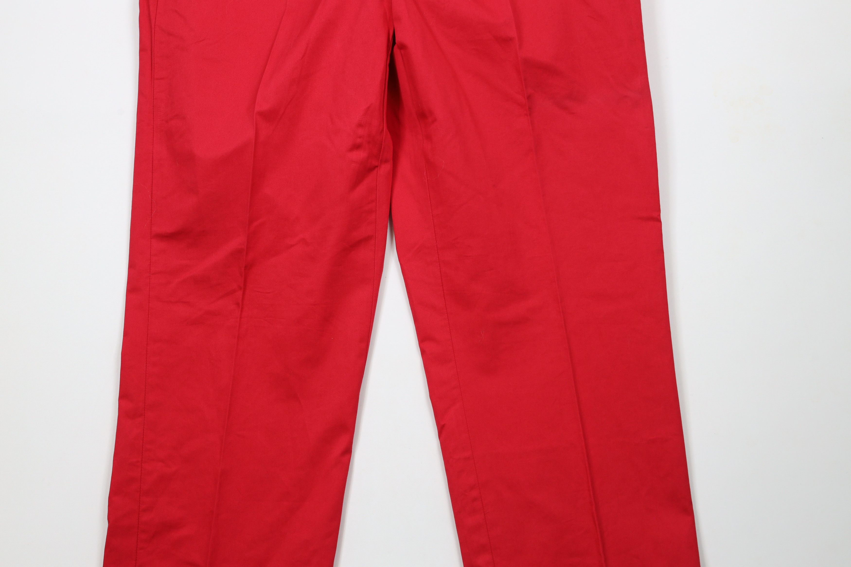 Ralph Lauren × Vintage Vintage 90s Ralph Lauren Wide Leg Cotton Chino Pants Red Size US 32 / EU 48 - 3 Thumbnail