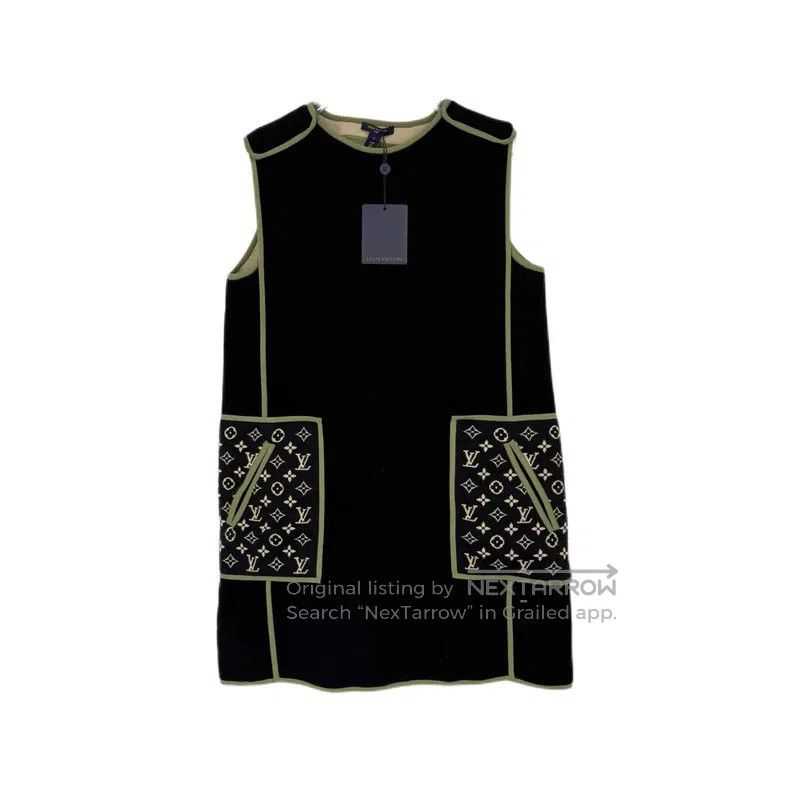 Louis Vuitton Louis Vuitton Black classic logo wool nylon cashmere mulbe Size S / US 4 / IT 40 - 1 Thumbnail