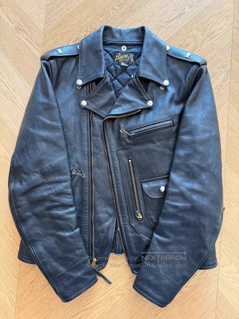 Buco Buco J-24 locomotive leather jacket, black tea-core horses Size US XS / EU 42 / 0 - 1 Thumbnail