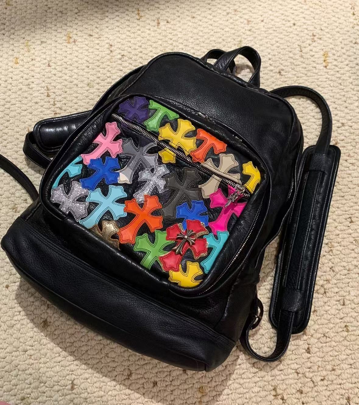 Chrome Hearts CHROME HEARTS Black Leather Backpack Size ONE SIZE - 8 Thumbnail