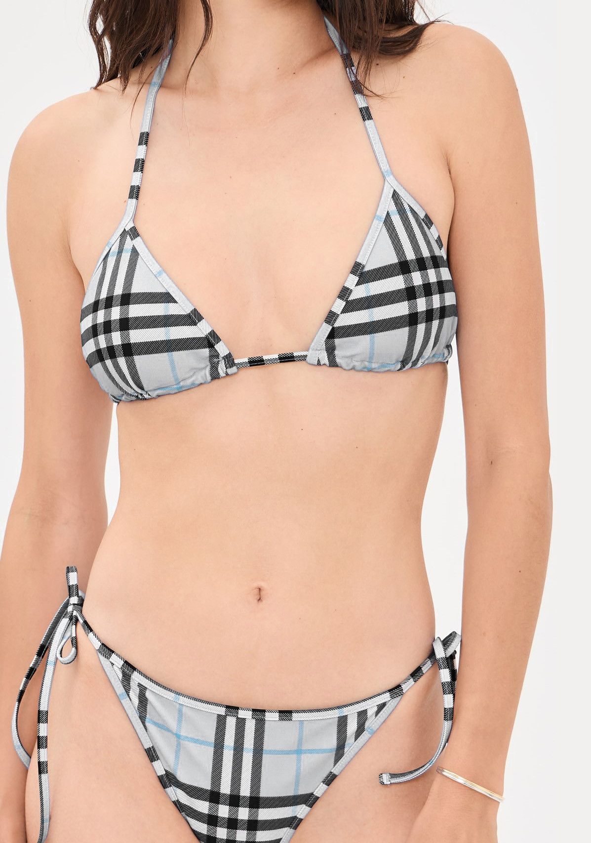 Burberry Suit Bra Bikini Top Blue Vintage Swim Beachwear, Women's
