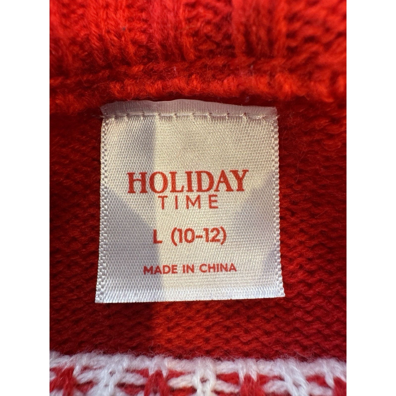 Holiday Brand Ugly Christmas Sweater Kids Youth L Red Santa Snowflake Knit Size L / US 10 / IT 46 - 8 Thumbnail