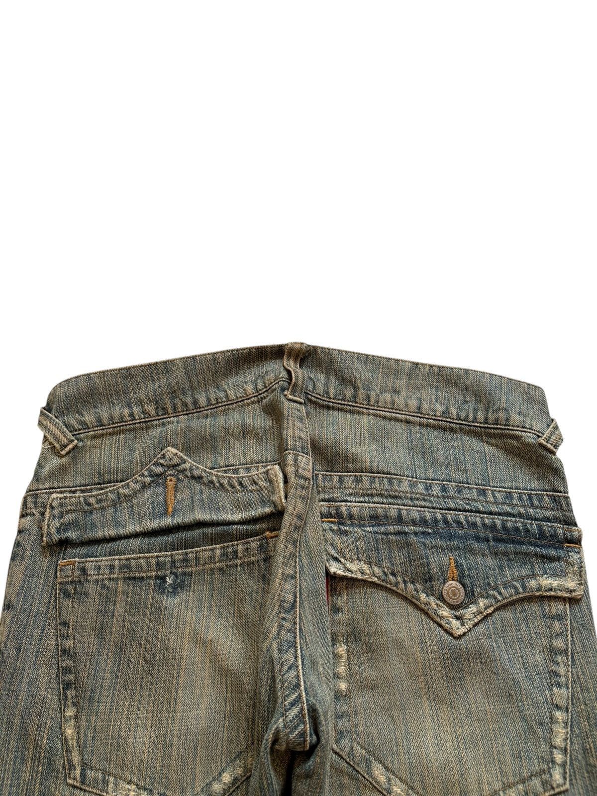 If Six Was Nine × Japanese Brand × Tornado Mart Vintage Tornado Mart Rusty Mud Wash Distress Rip Flare Jeans Size US 32 / EU 48 - 8 Thumbnail