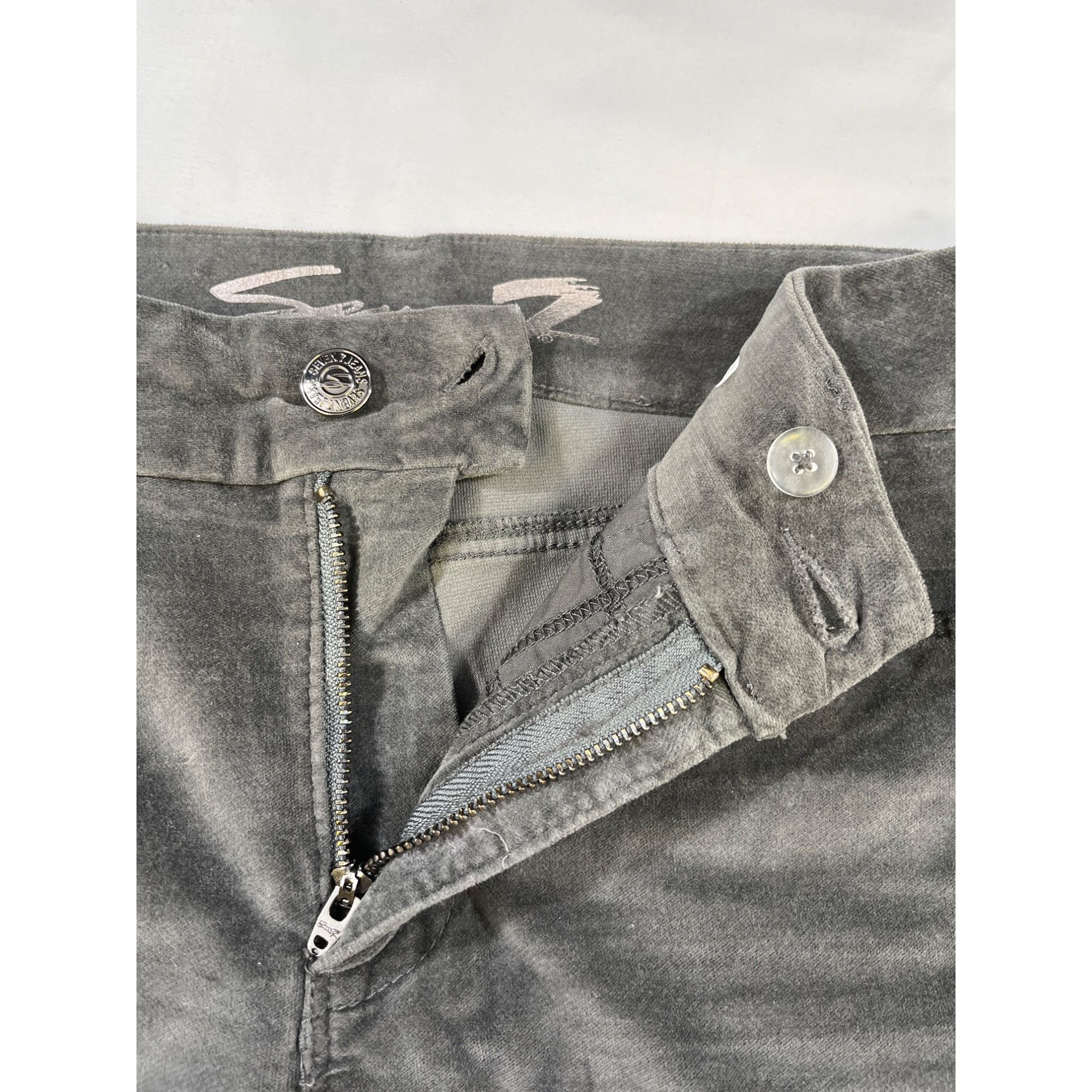 Seven 7 Seven 7 Women's Grey High Rise Velvet Pants/Skinny Size 8 SK Size 30" / US 8 / IT 44 - 4 Thumbnail