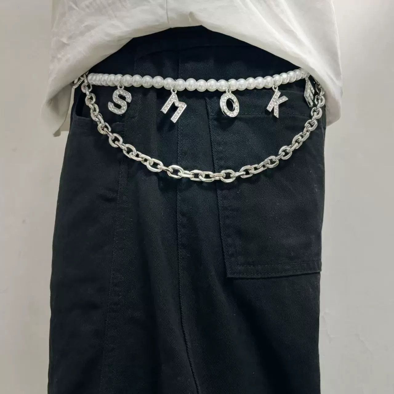 Vintage Retro hip-hop punk style jeans waist chain Size ONE SIZE - 3 Thumbnail