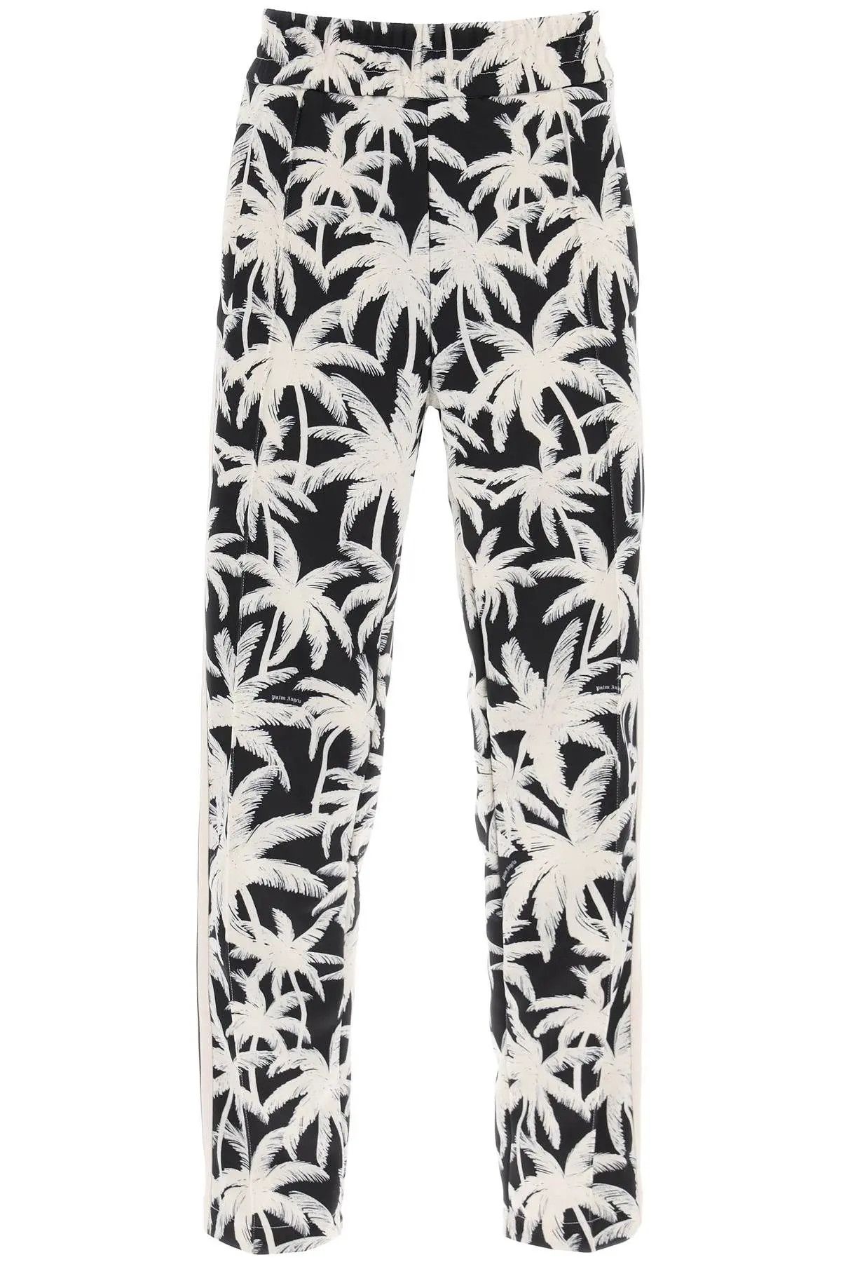 image of Palm Angels O1S22I1N0124 Palms Print Jogger In White Black, Men's (Size 34)