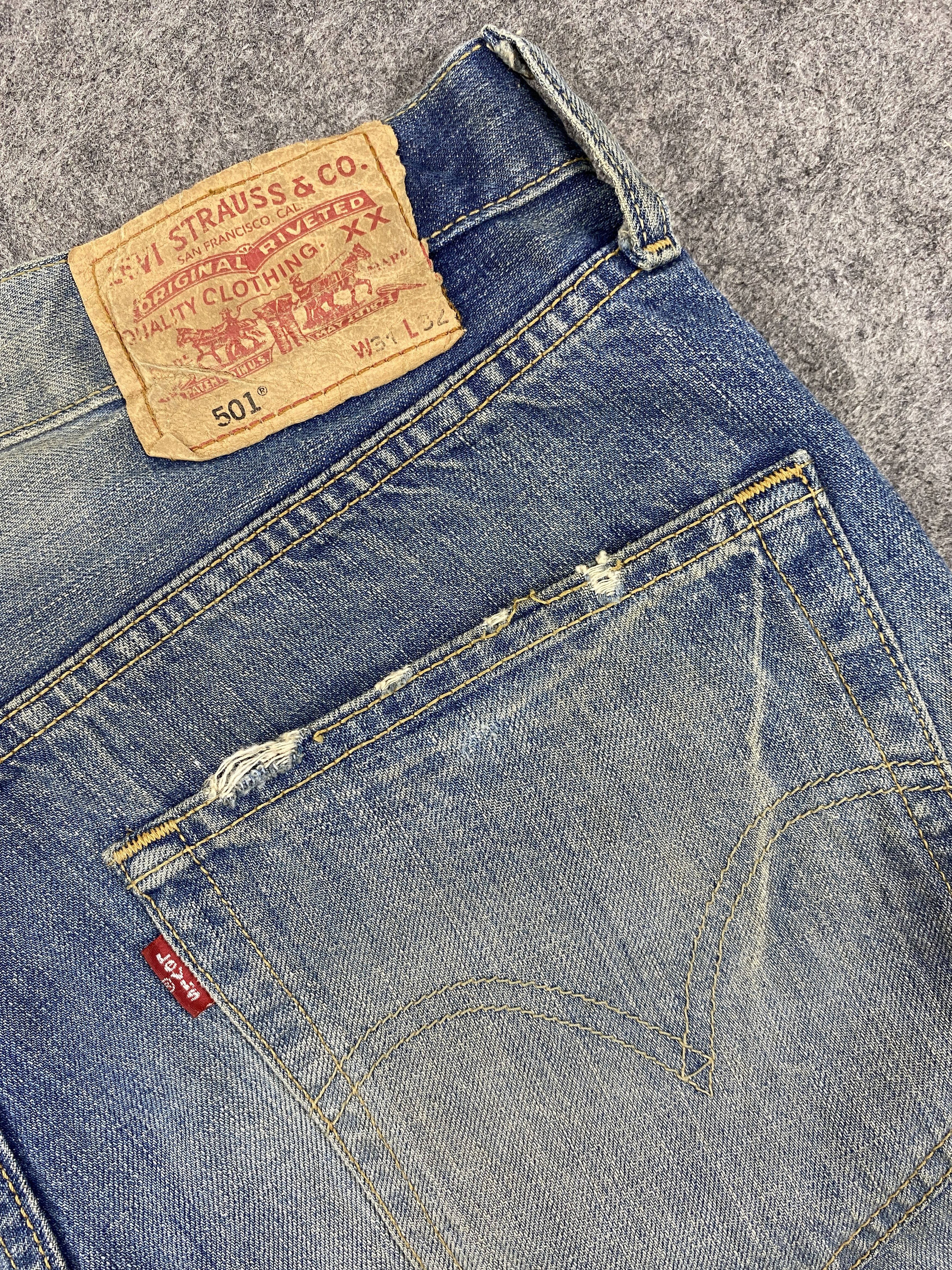 Japanese Brand Ripped Distressed Vintage Levi's 501 33x30 Denim -JN2463 Size US 33 - 10 Thumbnail