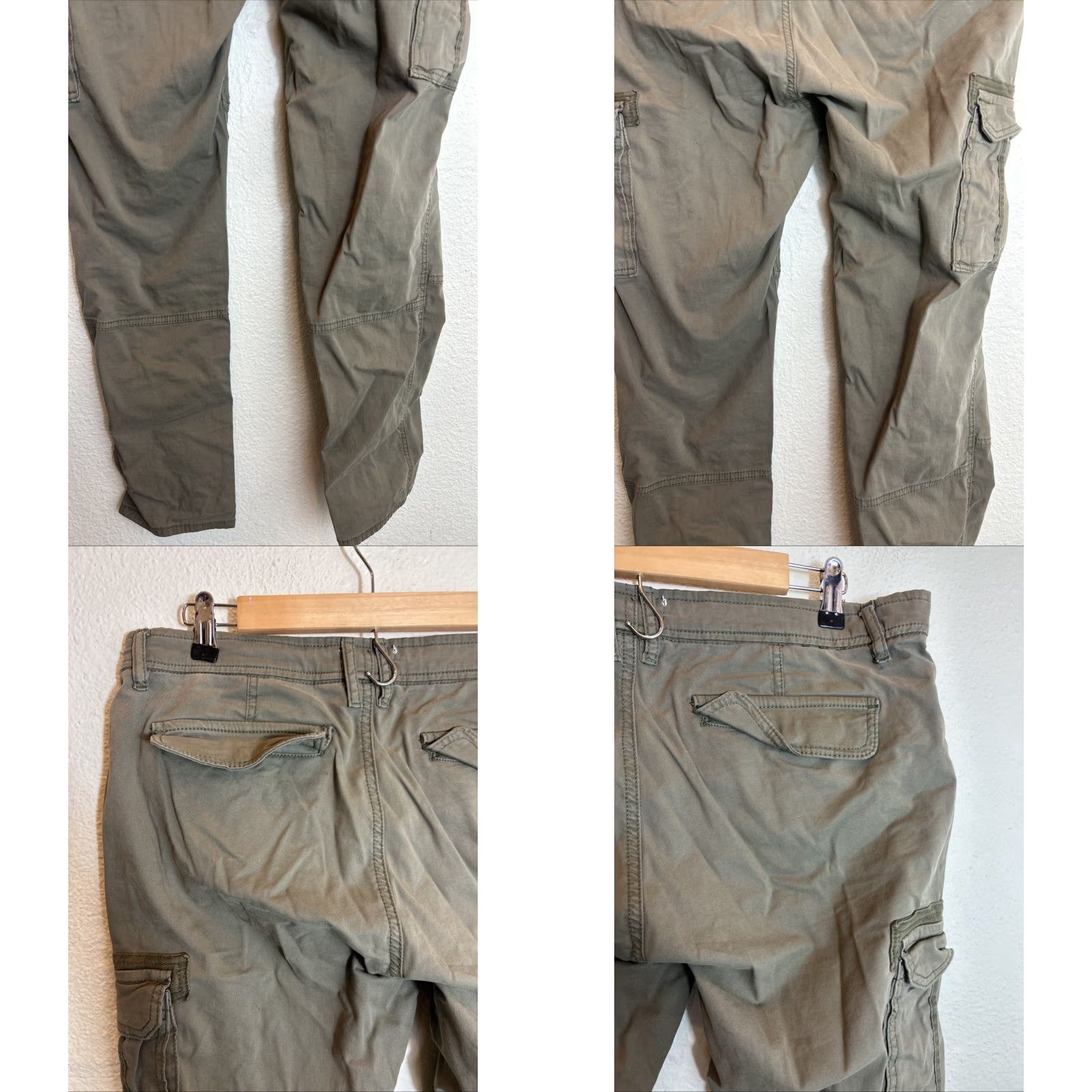 Vintage Sun Stone Ouigi Theodore Green Utility Cargo Pant Men’s Pants Sz 33 Rear Pocket Cargo Pants Green Olive 33 Inseam Mens Size US 33 - 8 Thumbnail