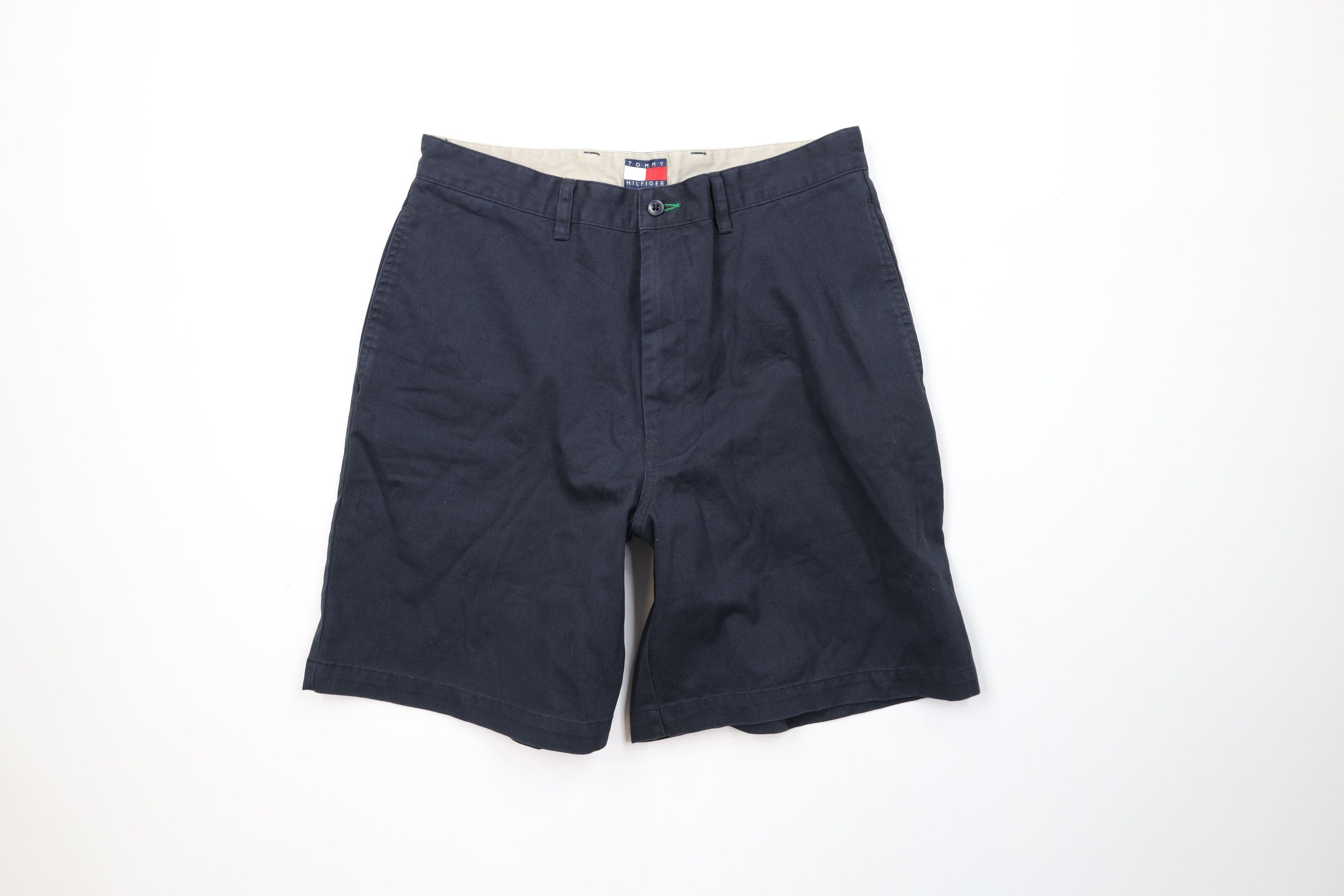 Tommy Hilfiger × Vintage Vintage 90s Tommy Hilfiger Above Knee Chino Shorts Navy Blue Size US 32 / EU 48 - 1 Thumbnail