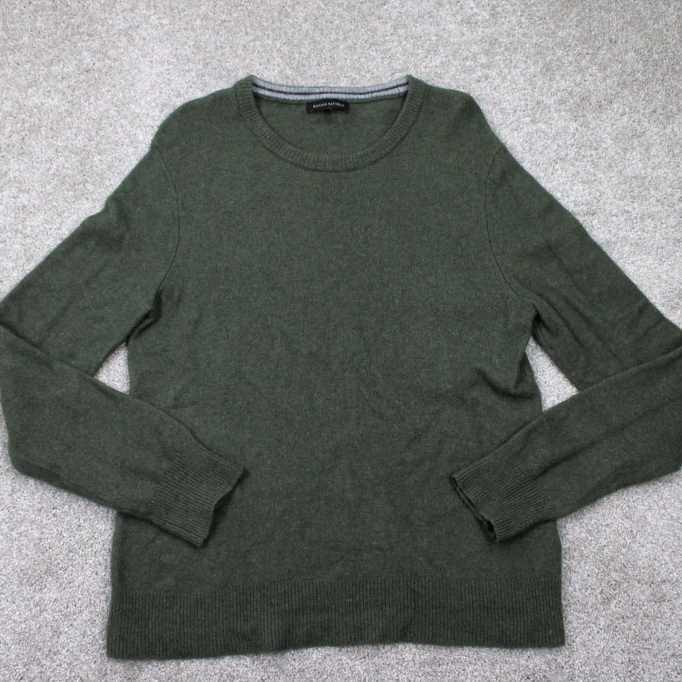 Banana Republic Banana Republic Sweater Mens XL Green Wool Merino L/S Pullover Size US XL / EU 56 / 4 - 2 Thumbnail