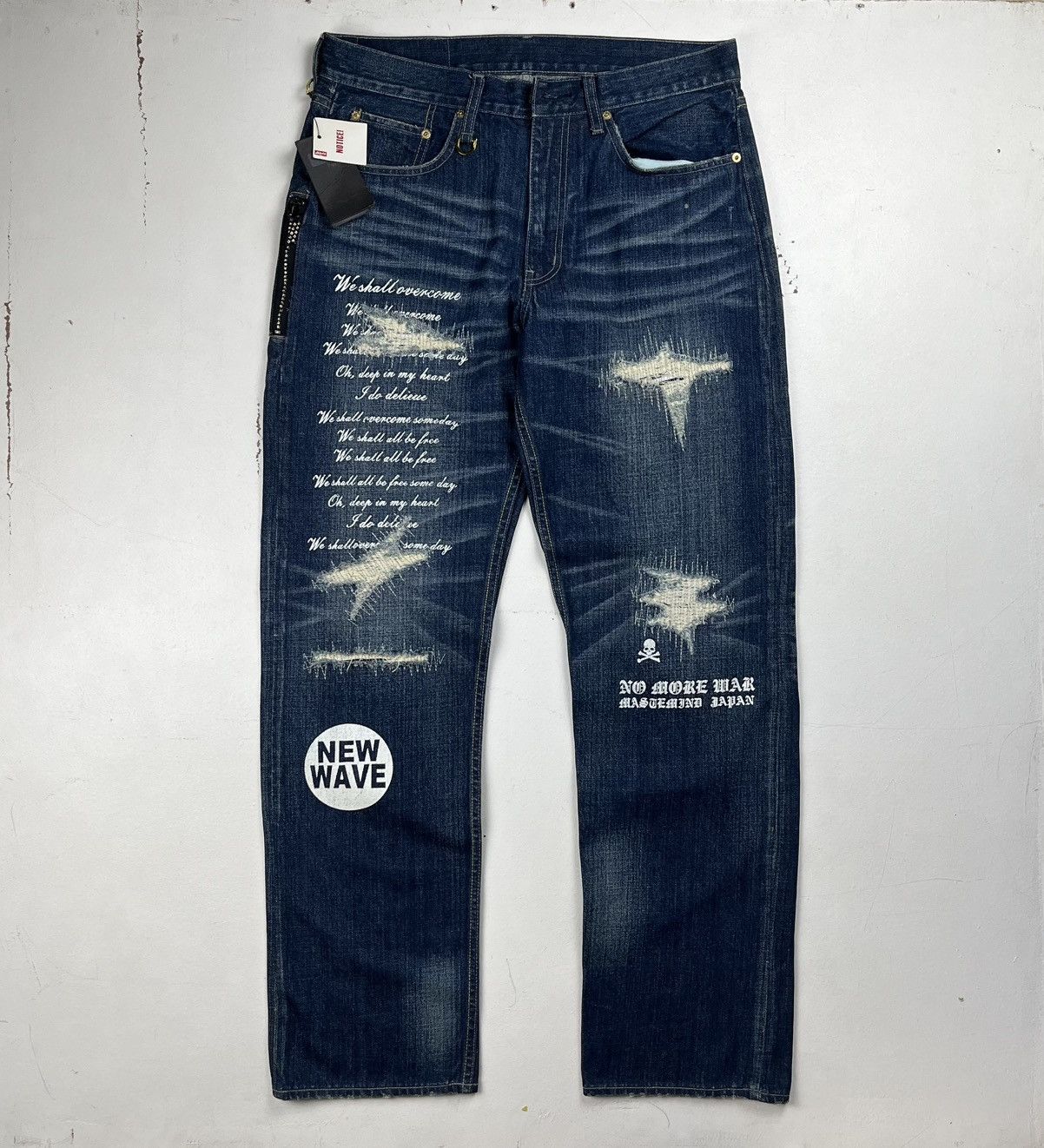 Fragment Design Levis fenom x Mastermind Japan distressed studded