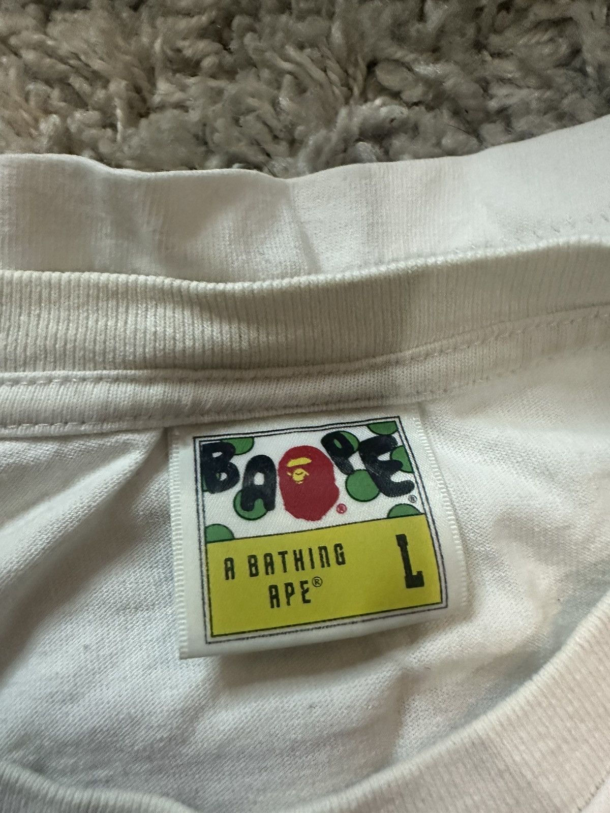 Bape Bape Head Camo White T-Shirt Size L Size US L / EU 52-54 / 3 - 6 Thumbnail