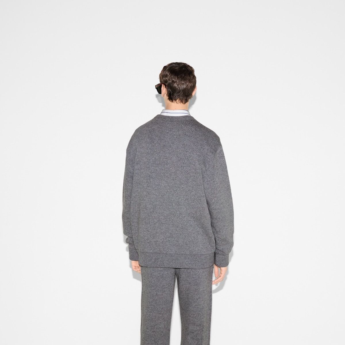 Gucci o1s1wg110925 Embroidered Wool Knit Sweater in Grey Size US XS / EU 42 / 0 - 4 Thumbnail