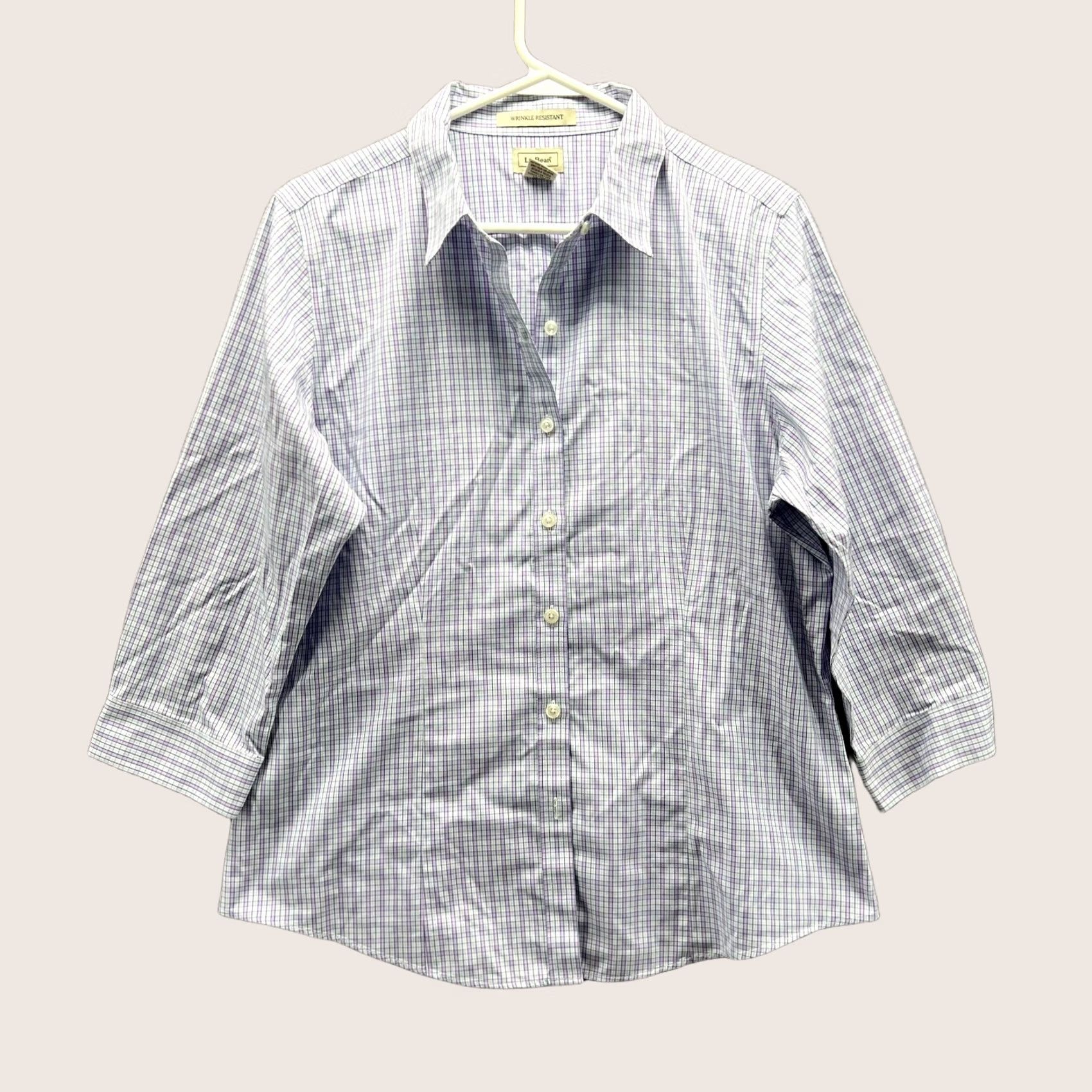 Vintage LL Bean Shirt Women Medium Purple Button-Down Wrinkle Resistant Casual Shirt Size M / US 6-8 / IT 42-44 - 1 Thumbnail
