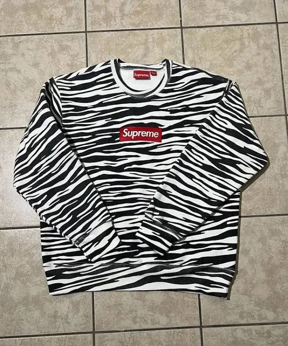 Supreme Supreme Box Logo Crewneck Zebra | Grailed