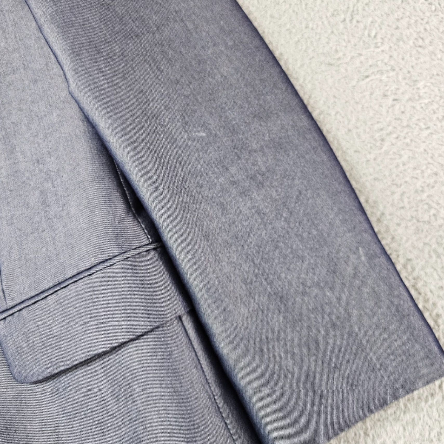Ralph Lauren VINTAGE Lauren Ralph Lauren Sport Coat Blazer Jacket Mens 40R Indigo Sharkskin Sheen Blue Notch 2 Piece Three-Button 40 Regular Boys? Size 40R - 6 Thumbnail
