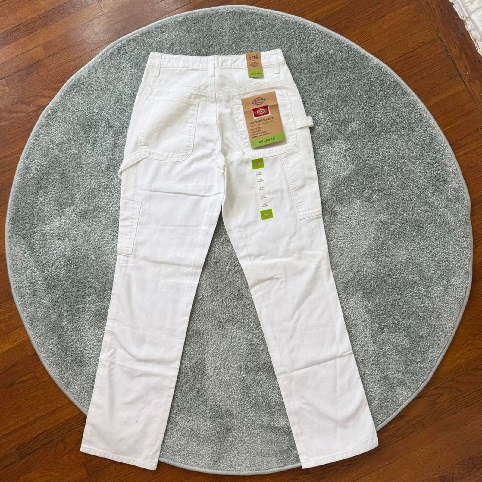 Dickies ✿ white carpenter pants ⋆ high rise workwear ✿ Size 27" / US 4 / IT 40 - 4 Thumbnail