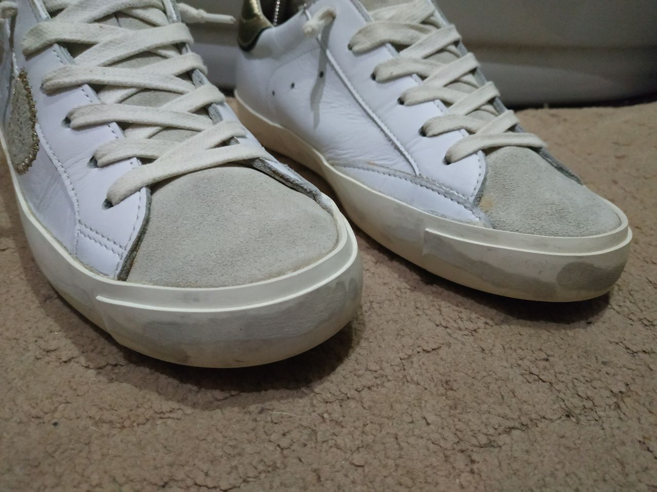 Philippe Model Philippe Model PRHX/78 EDT White Gold Leather Sneakers 38 Size US 7.5 / IT 37.5 - 14 Thumbnail