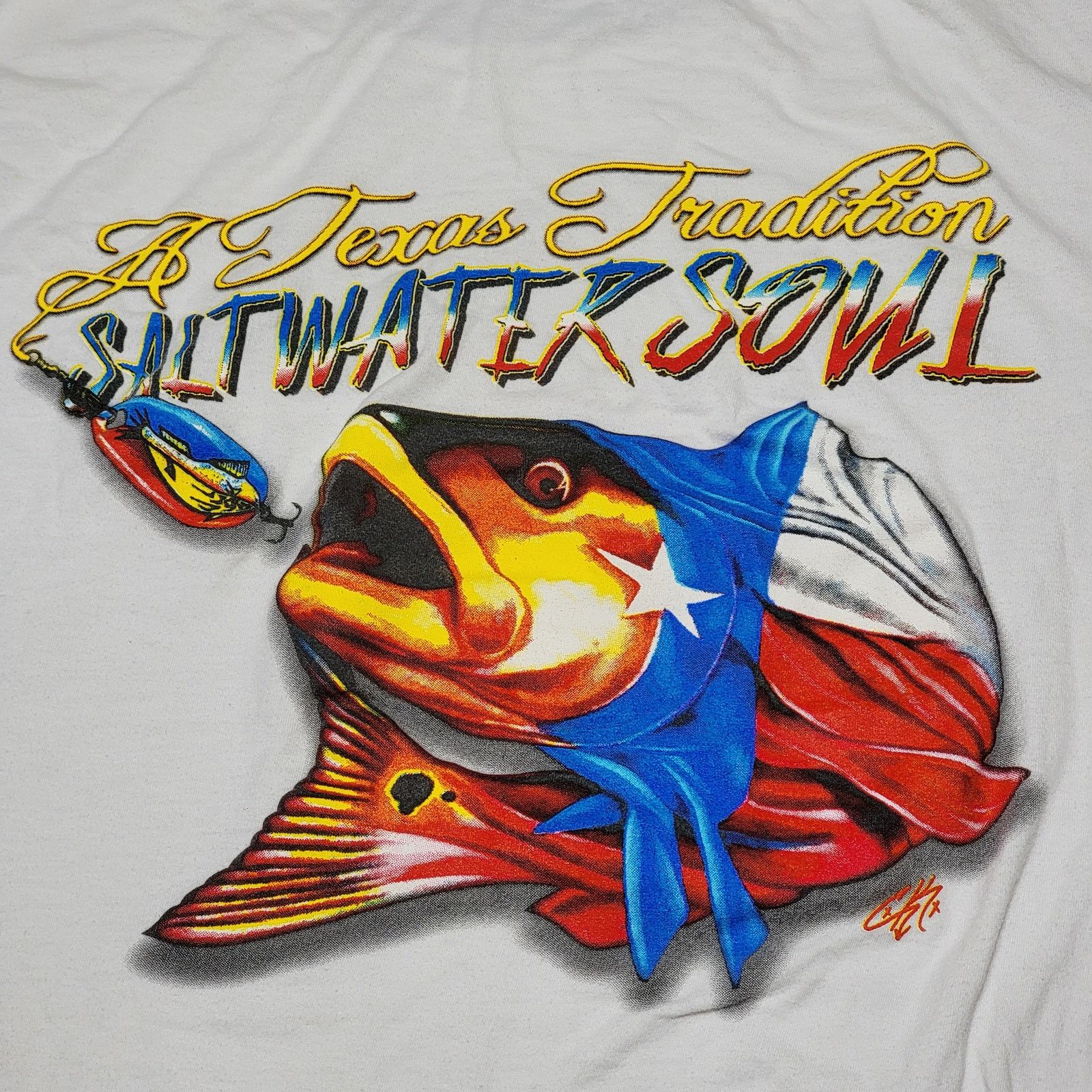 Anvil Salt Water Soul Unisex Tee (Anvil) "A Texas Tradition" - 2X Size US XXL / EU 58 / 5 - 2 Thumbnail