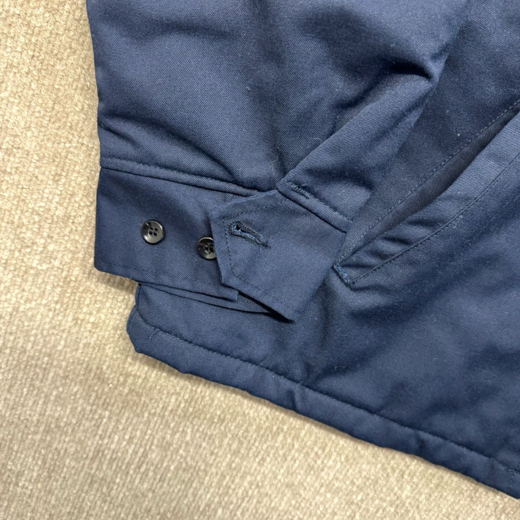 Vintage VINTAGE Uniform Work Jacket Bomber Jacket Mens XL Blue Full Zip Cotton Blend Canvas Quilt Lined 60s Size US XL / EU 56 / 4 - 6 Thumbnail
