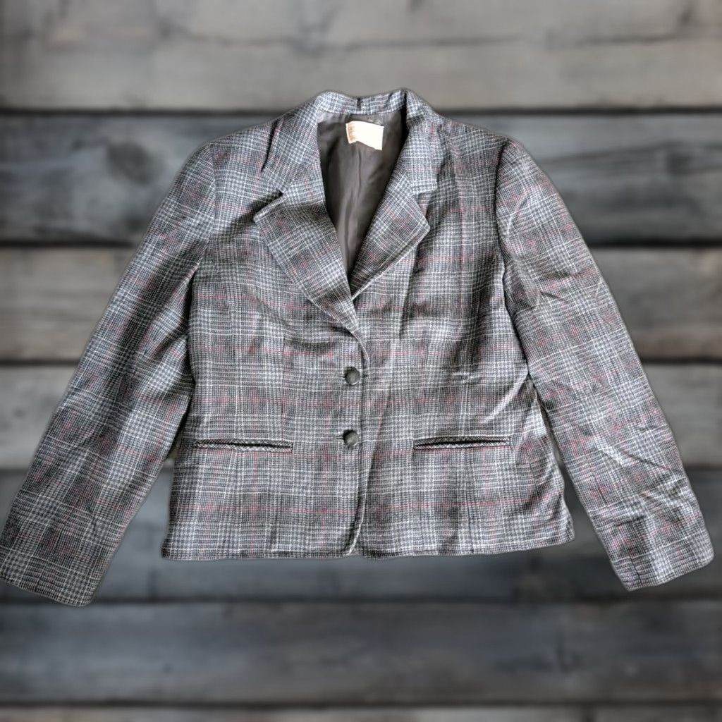 Pendleton Pendleton Blazer Women 6 Gray Wool Plaid Lined Pockets Button Twill USA Workwear Formal Casual Womens Size M / US 6-8 / IT 42-44 - 1 Thumbnail