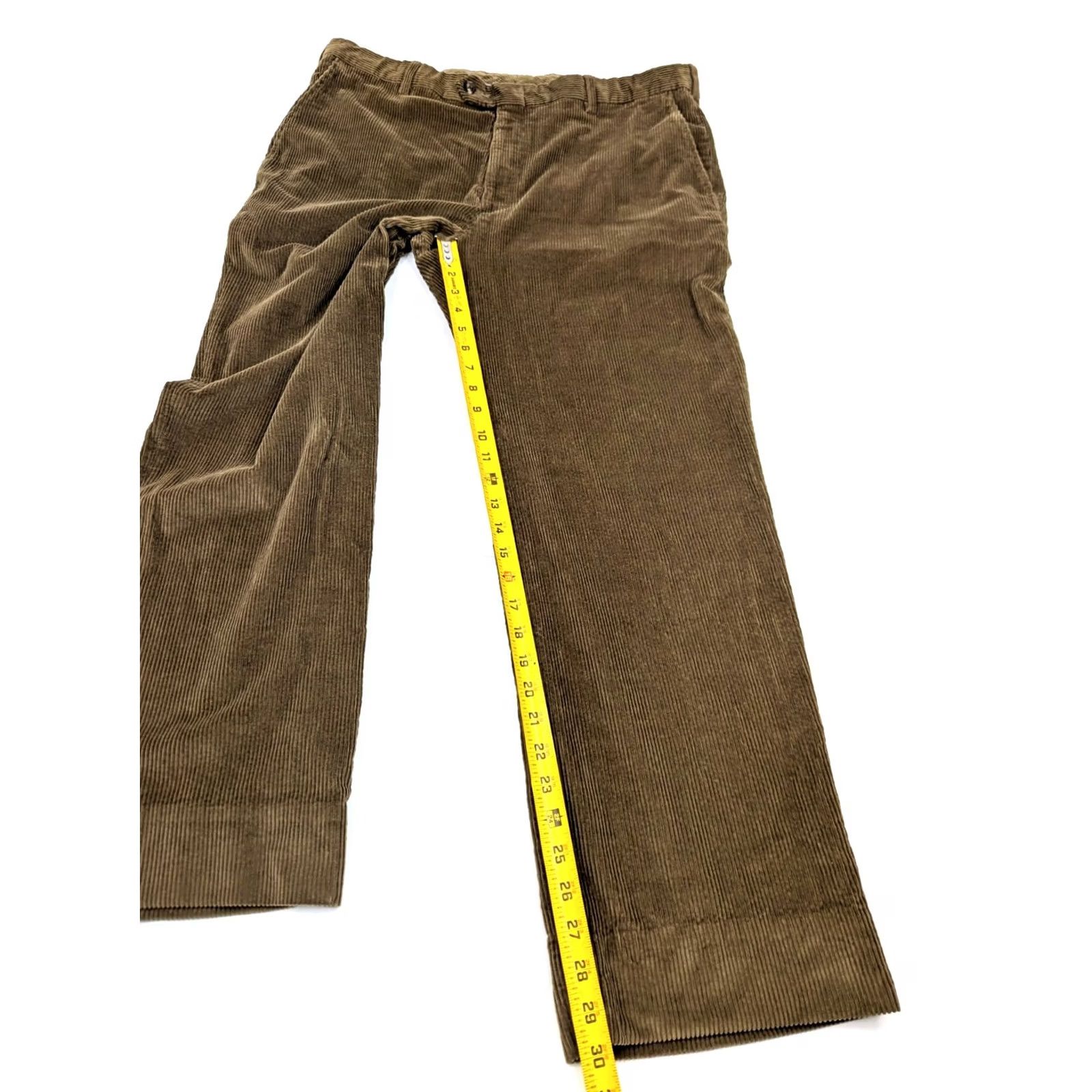 Berle Berle Duca Visconti Italian Corduroy Pants Men 40 Brown Straight Flat Front 90s Vintage Chino Style Pants Size US 40 / EU 56 - 3 Thumbnail
