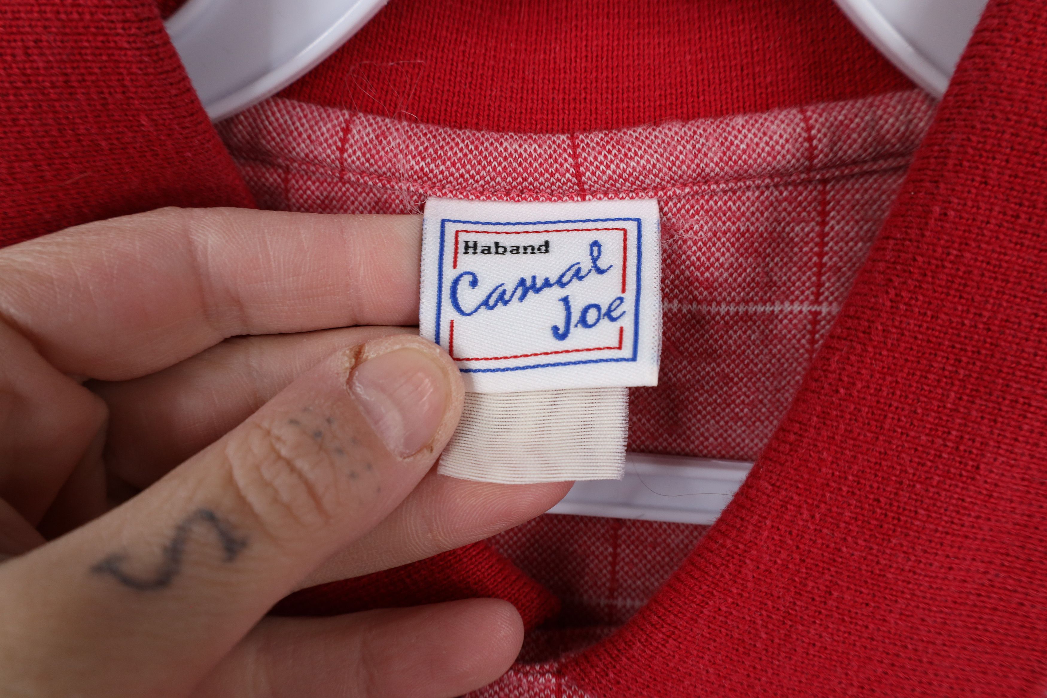 Vintage Vintage 90s Streetwear Knit Pullover Polo Shirt Red Plaid Size US L / EU 52-54 / 3 - 5 Thumbnail
