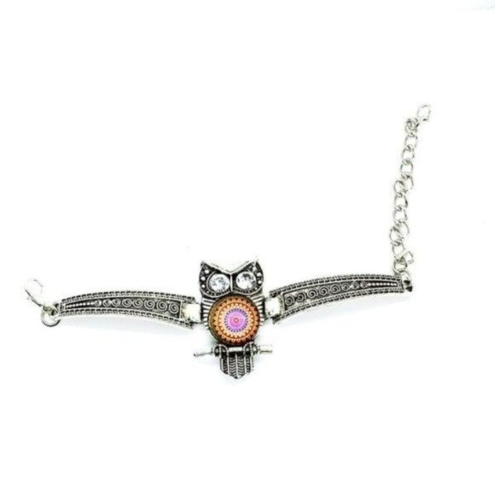 Other Boho Owl Rhinestone Silver-Tone Bracelet NWT Size ONE SIZE - 1 Thumbnail