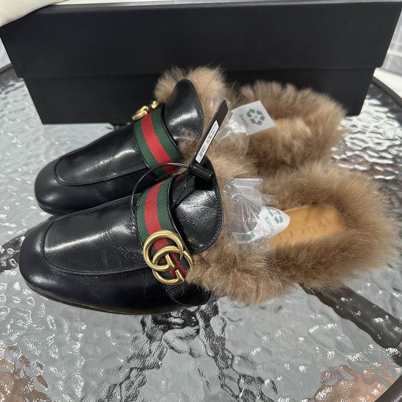 Gucci Gucci Black Fur-Lined Mules for Men 0079 | Grailed