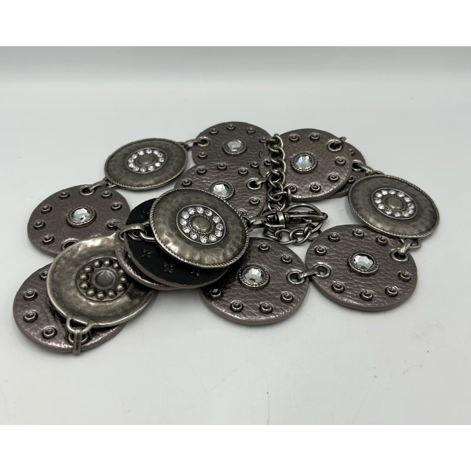 Etro VINTAGE Retro 80s Silver Jewelled Medallion Chain Belt Accessories Metal 45 inches Unbranded Mens Womens Size ONE SIZE - 2 Thumbnail