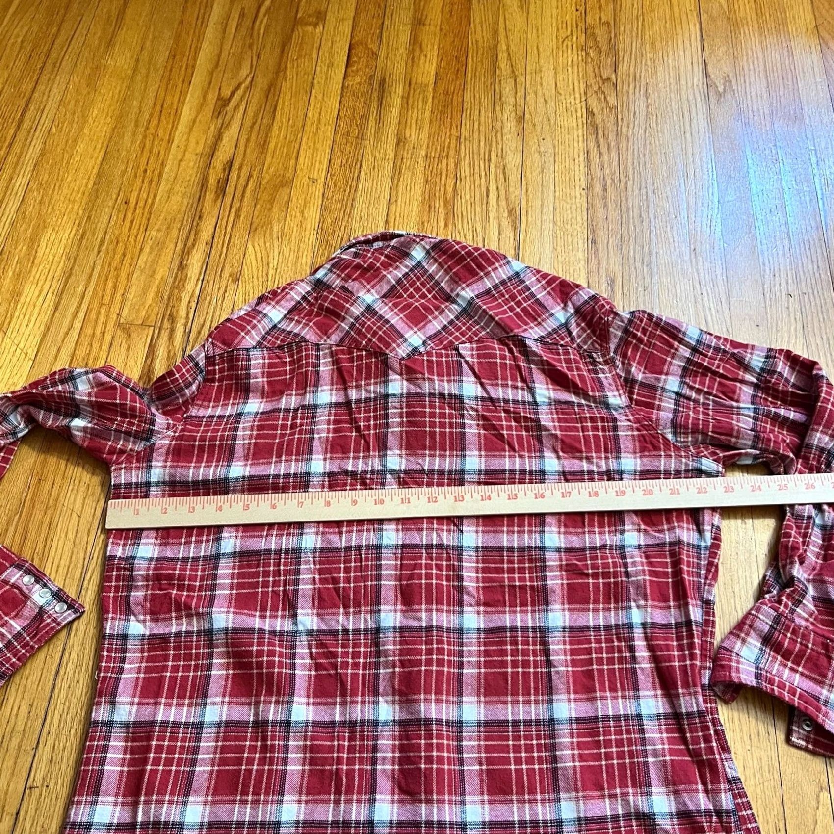 Wrangler Wrangler Western Shirt Mens Large Red Plaid Pearl Snap Wrancher Size US L / EU 52-54 / 3 - 4 Thumbnail