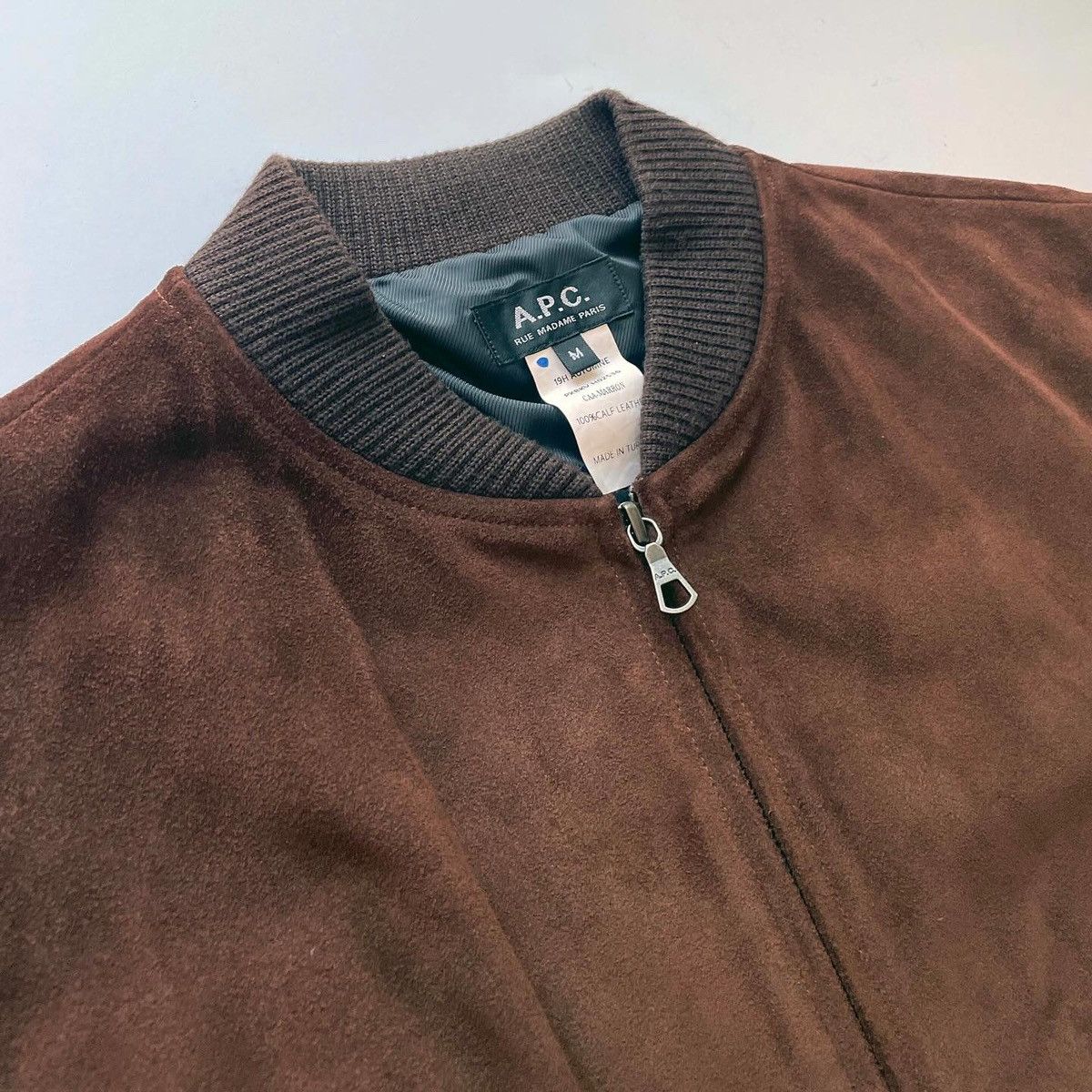 A.P.C. A.P.C. Calf Skin Suede Leather Bomber Jacket Beige Size M Size US M / EU 48-50 / 2 - 3 Thumbnail