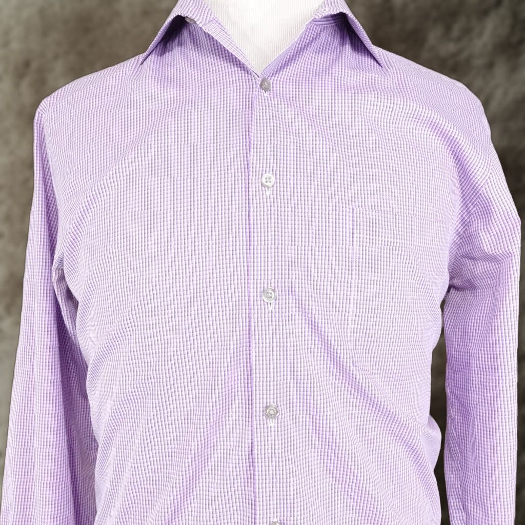 Van Heusen Van Heusen Flex Shirt Mens Large Purple Stretch Regular Fit Long Sleeve Check Shirt Size US L / EU 52-54 / 3 - 1 Thumbnail