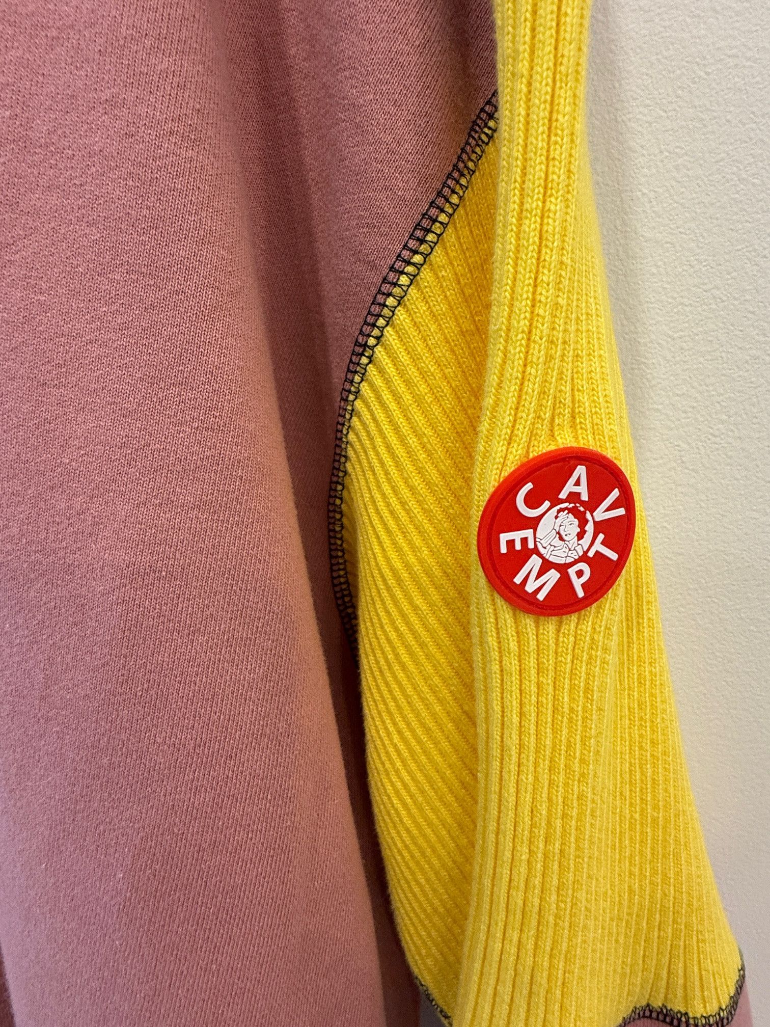Cav Empt Pink Patchwork Half-Turtleneck Pullover Size US L / EU 52-54 / 3 - 6 Thumbnail
