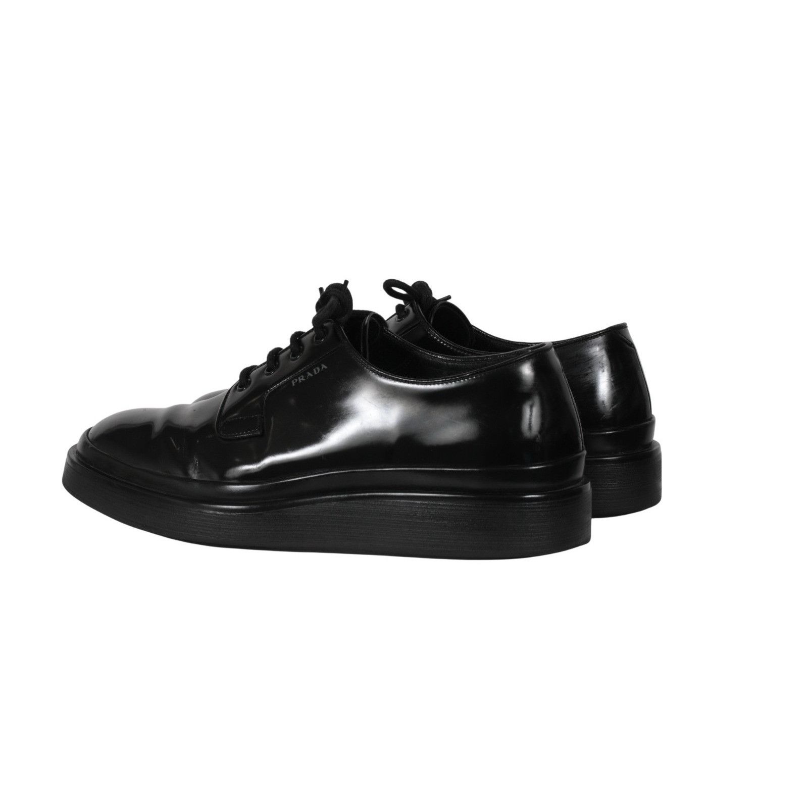 Prada Black Leather Oxford Chunky Derby - 02631 Size US 10.5 / EU 43-44 - 6 Thumbnail