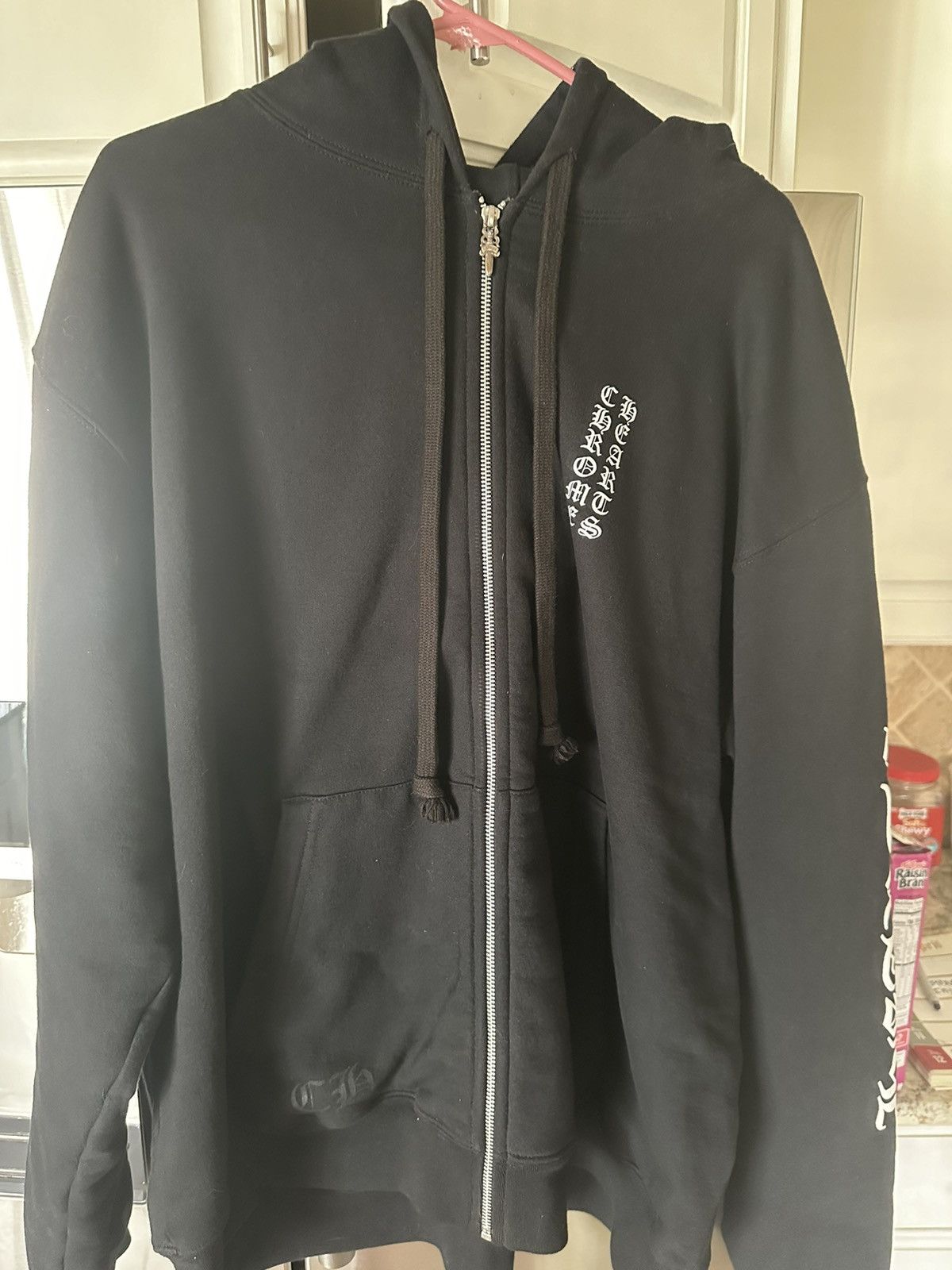 image of Chrome Hearts Zip-Up Jacket in Black, Men's (Size XL)