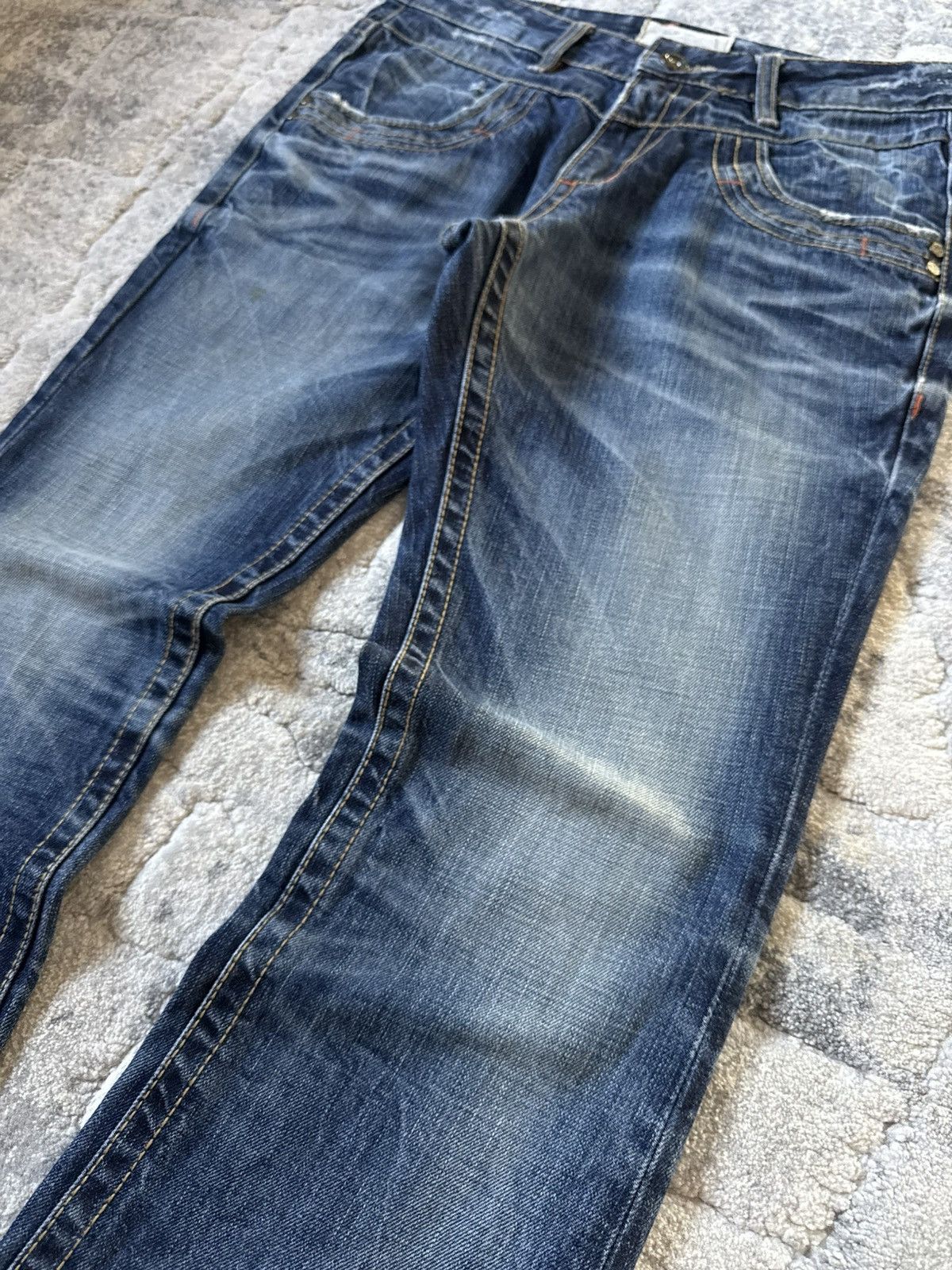 If Six Was Nine 2000s Lolita Japan Studded Pyramid Whiskers Flared Jeans Size US 30 / EU 46 - 9 Thumbnail