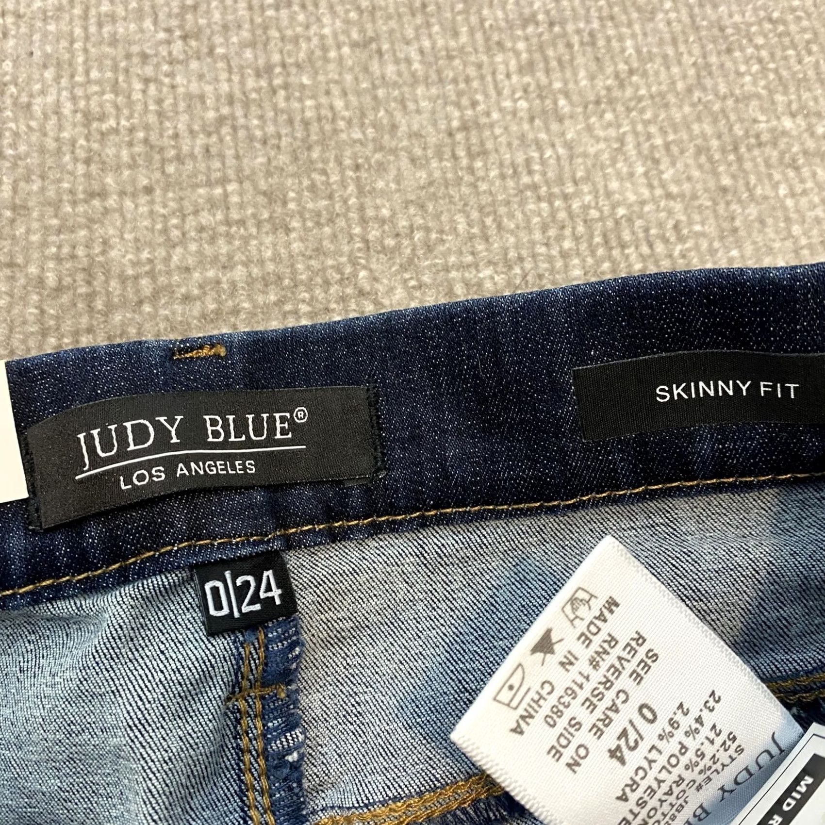 Denime Judy Blue Skinny Jeggings Womens 0/24 Dark Wash Mid Rise Pull On Denim JB8846 Size 25" / US 0 / IT 36 - 4 Thumbnail
