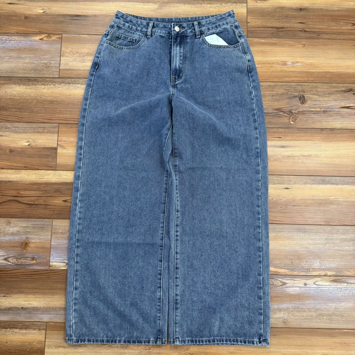 Other Baggy JNCO Style Embroidered Skate Denim Punk Blue Jeans Size US 28 / EU 44 - 2 Thumbnail