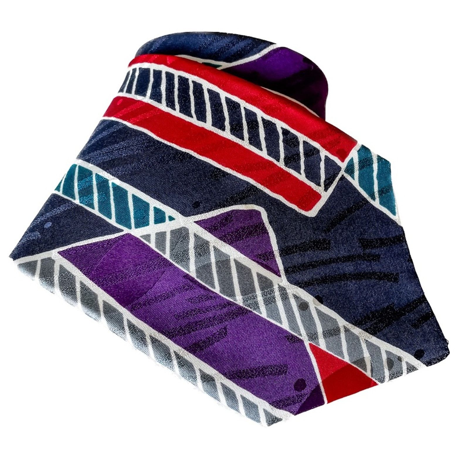 Halston III Vintage 80s Halston IIII retro abstract 100% silk tie Size ONE SIZE - 5 Thumbnail