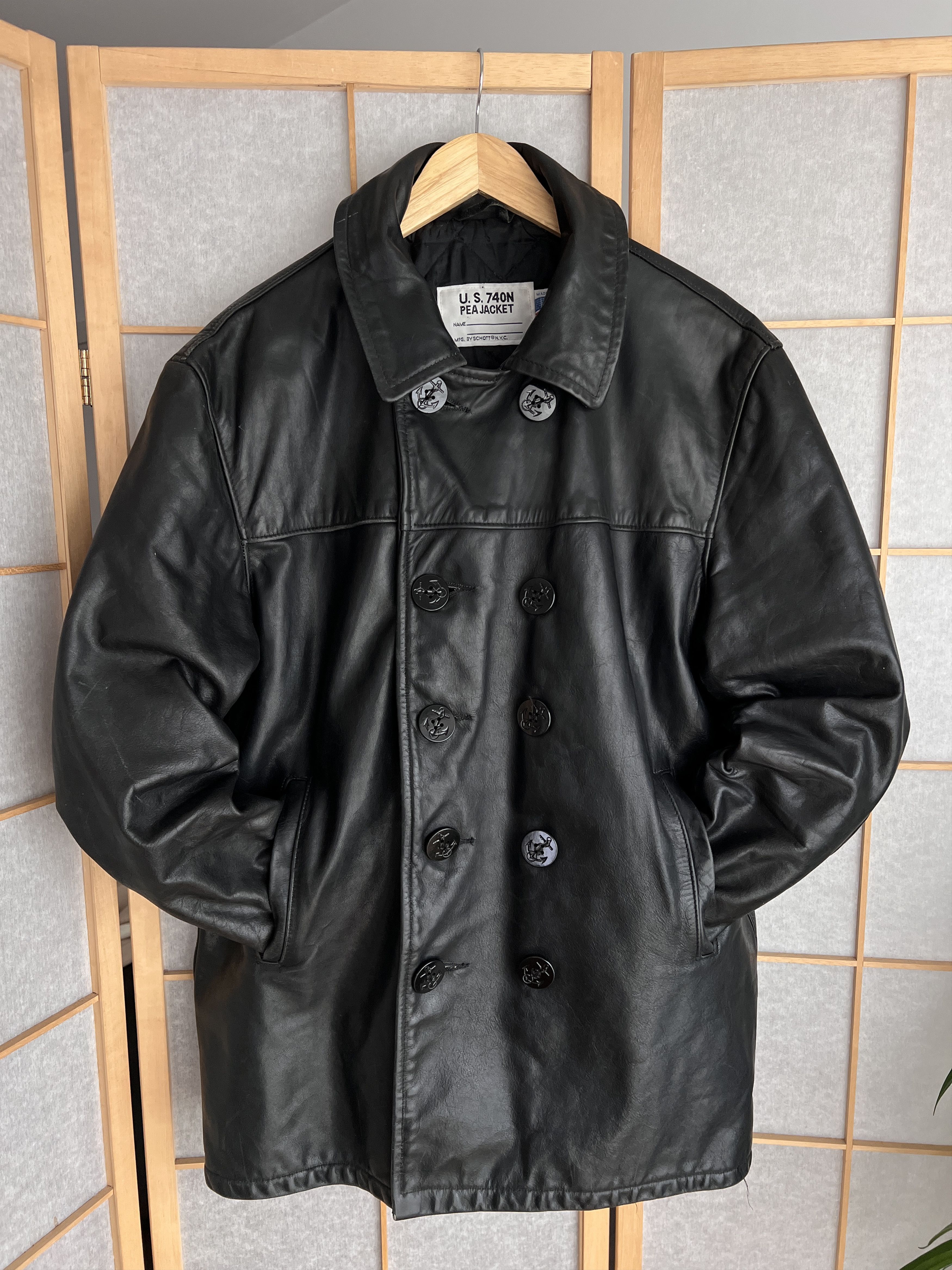 ジャケット・アウター Schott / 740N BIG SIZE leather P coat 楽天市場】ショット SCHOTT 740 メンズ ウール ダブル ピーコート BIG