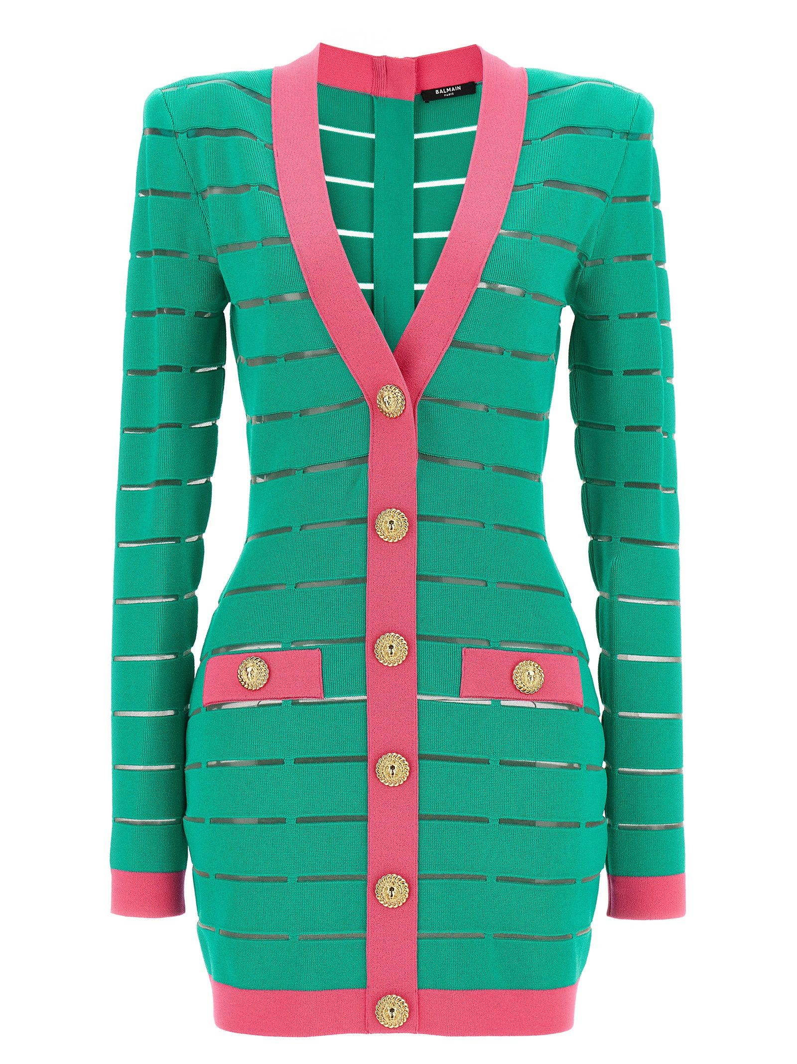 Balmain 'Leone' button two-tone skirt | Grailed