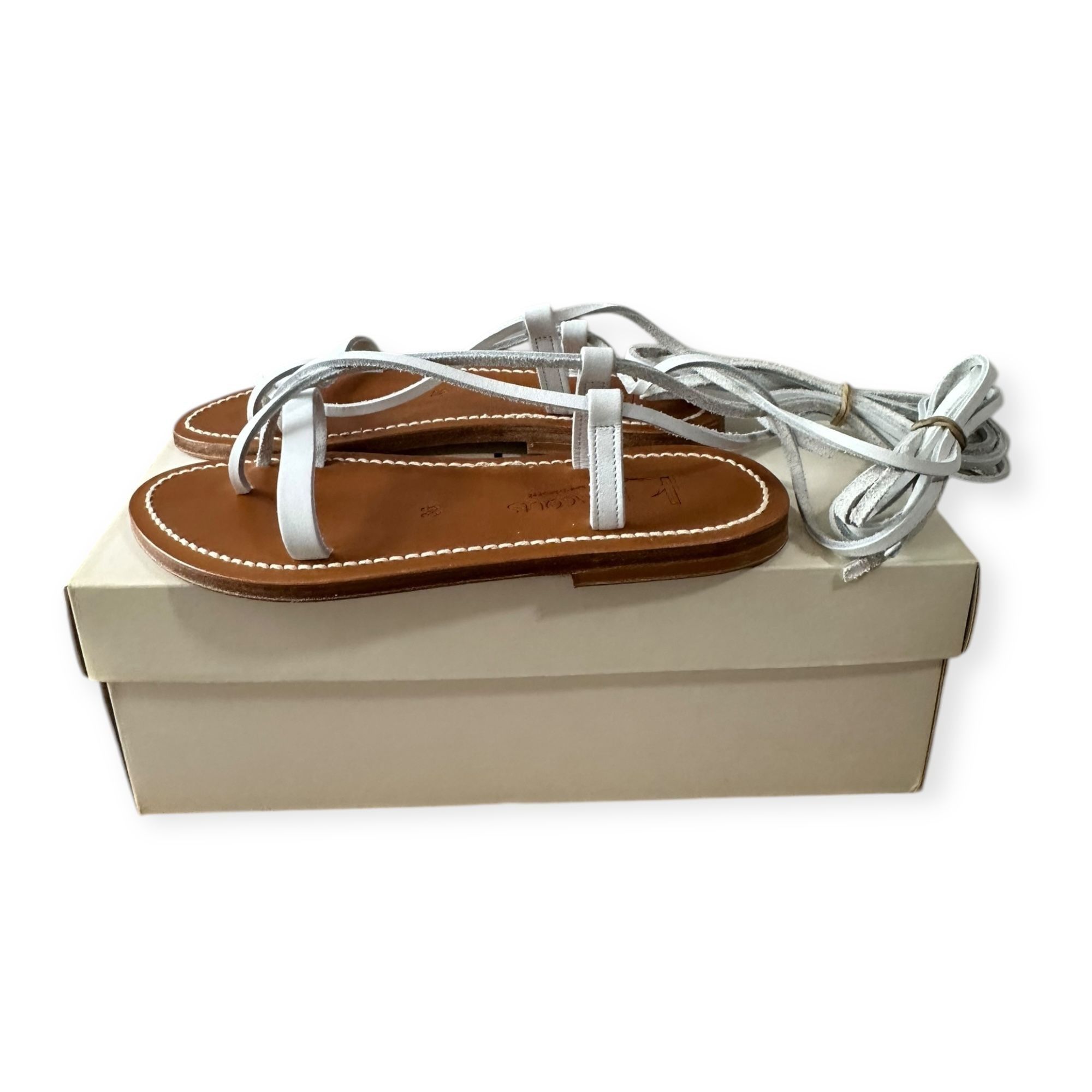 K.Jacques K. JACQUES St Tropez Tiresias White Leather Gladiator Sandal Size US 6 / IT 36 - 2 Thumbnail