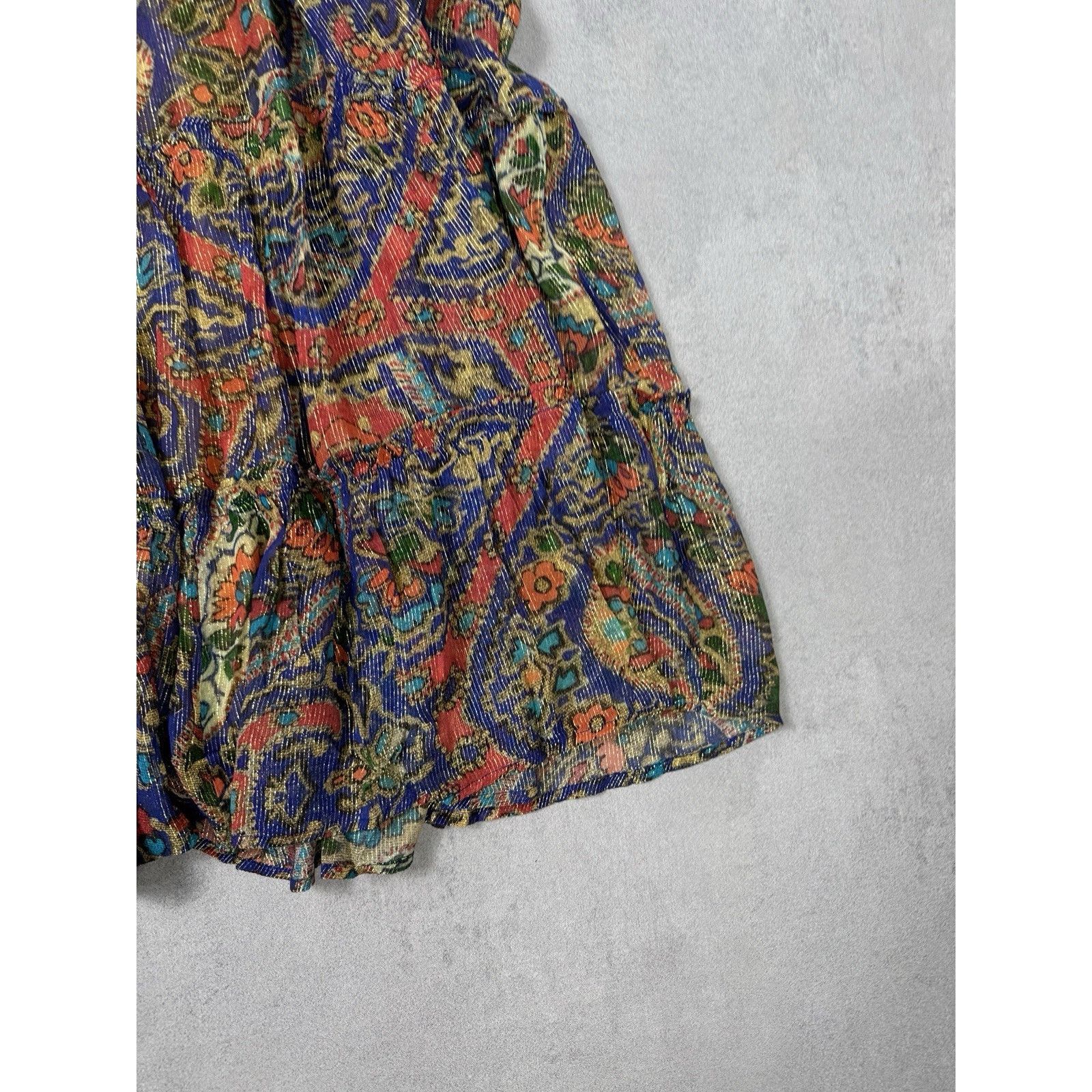 Oliphant OLIPHANT RUFFLE TIERED MAXI PERSIAN COBALT SIZE L DRESS Size L / US 10 / IT 46 - 9 Thumbnail