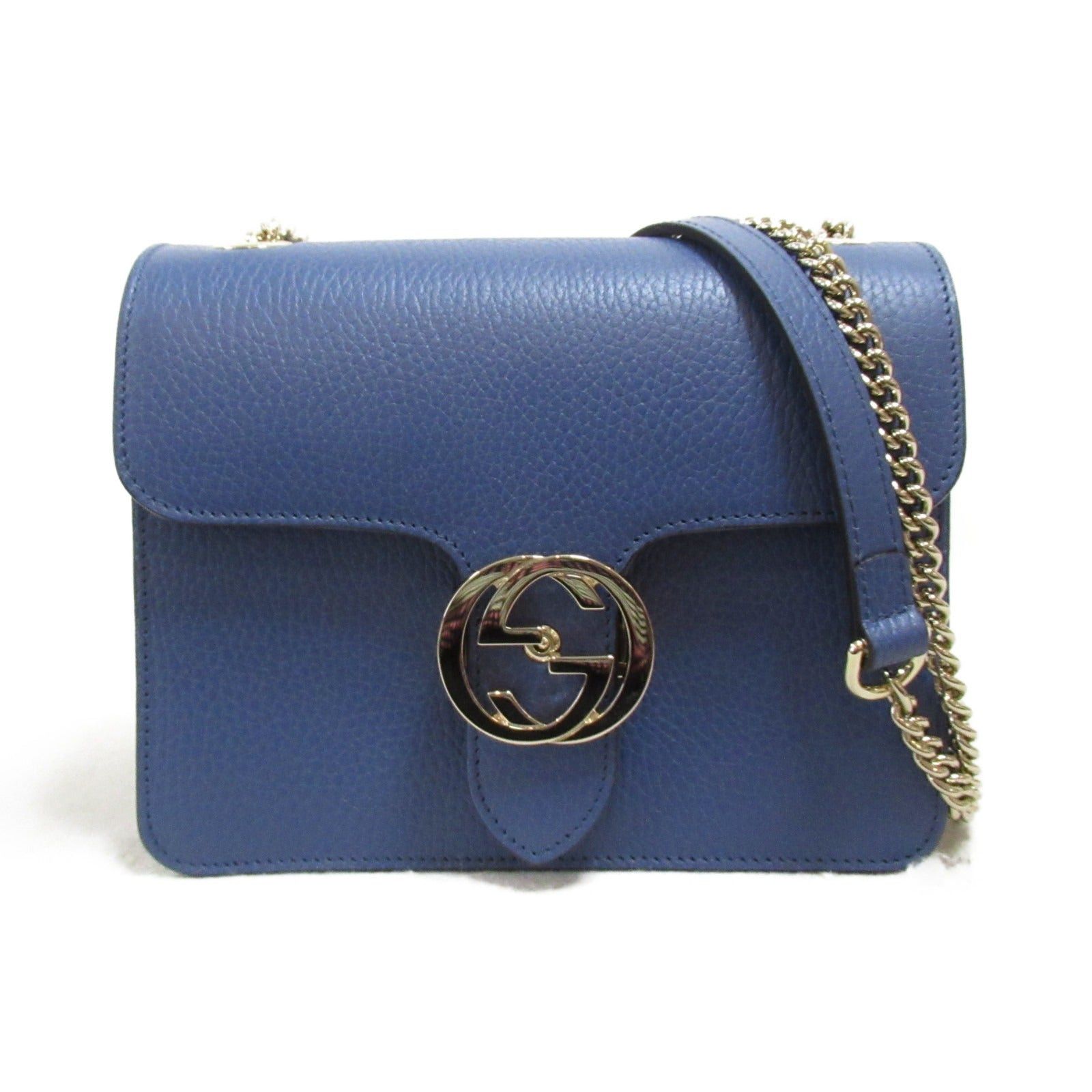 Gucci Gucci Chain Shoulder Bag Leather Blue Size ONE SIZE - 1 Thumbnail