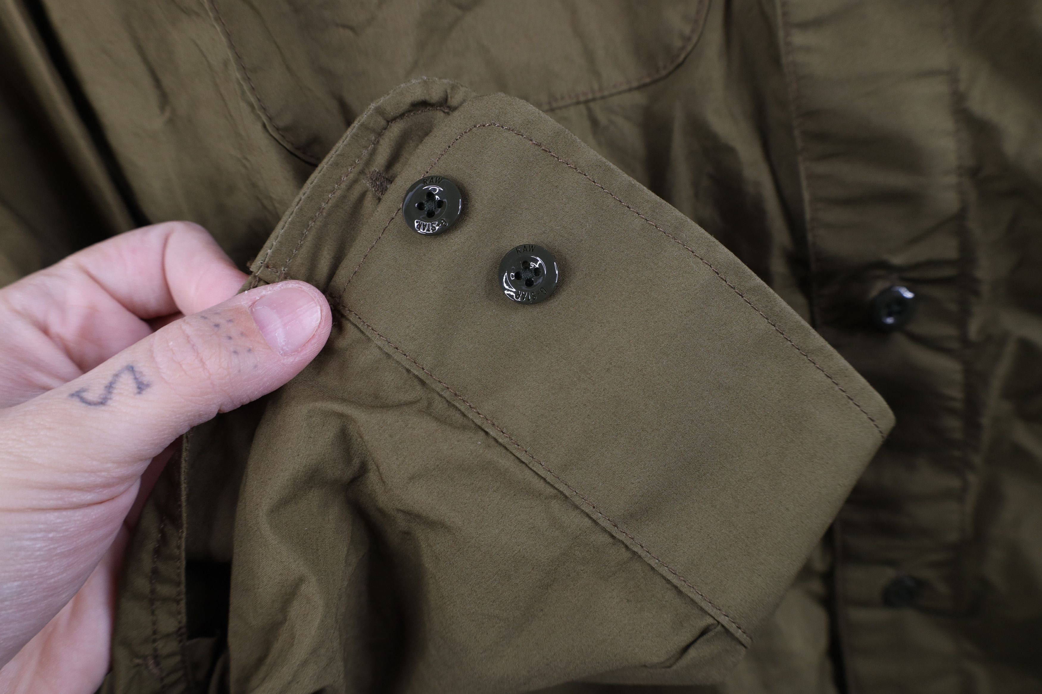 G-Star G Star Raw Spell Double Pocket Collared Button Shirt Green Size US L / EU 52-54 / 3 - 8 Thumbnail