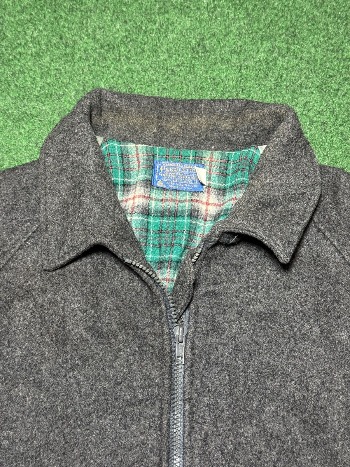 Pendleton Vintage Pendleton Virgin Wool Gray Bomber Harrington Jacket Size US L / EU 52-54 / 3 - 2 Thumbnail