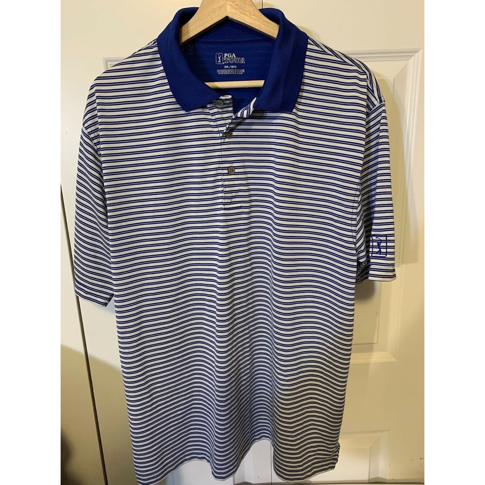 PGA Tour PGA Tour Polo Shirt Men’s Sz XL Navy Blue Striped Golf Size US XL / EU 56 / 4 - 6 Thumbnail