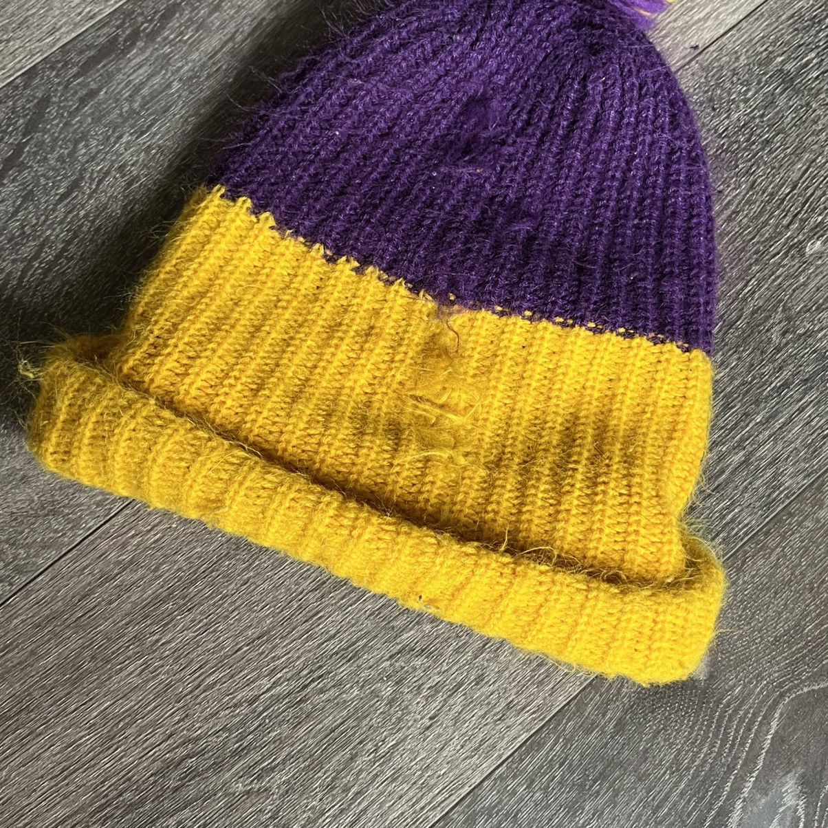 NFL Vintage 1970s NFL Minnesota Vikings Puff 2 Tone Beanie Wool Size ONE SIZE - 7 Thumbnail